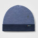 Thermal Merino Reversible Cuffed Beanie-Blue beanie with a brand logo on a light gray background