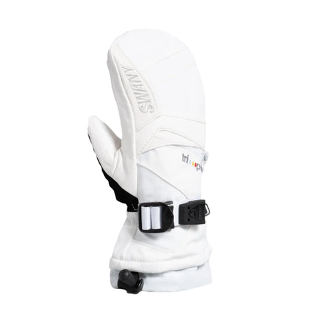  X-Change Jr Mitt-White ski glove with visible branding on a gray background