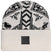 SagaKnitBeanie- White and black beanie on a white background