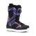 Sage- Black and purple snowboard boot on a white background