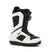 Sage- Black and white snowboard boot on a white background