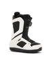 Sage- Black and white snowboard boot on a white background