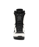 Sage- Black and white snowboard boot on a white background