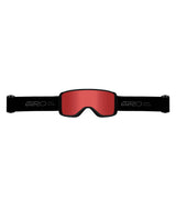 SagenAFGoggle-Red ski goggles with black frame on a white background