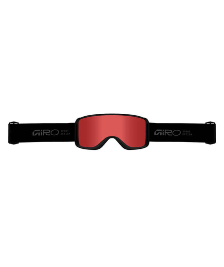 SagenAFGoggle-Red ski goggles with black frame on a white background