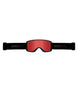 SagenAFGoggle-Red ski goggles with black frame on a white background