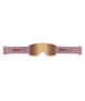 SagenGoggle-Giro ski goggles with pink frame and gold lenses on a white background