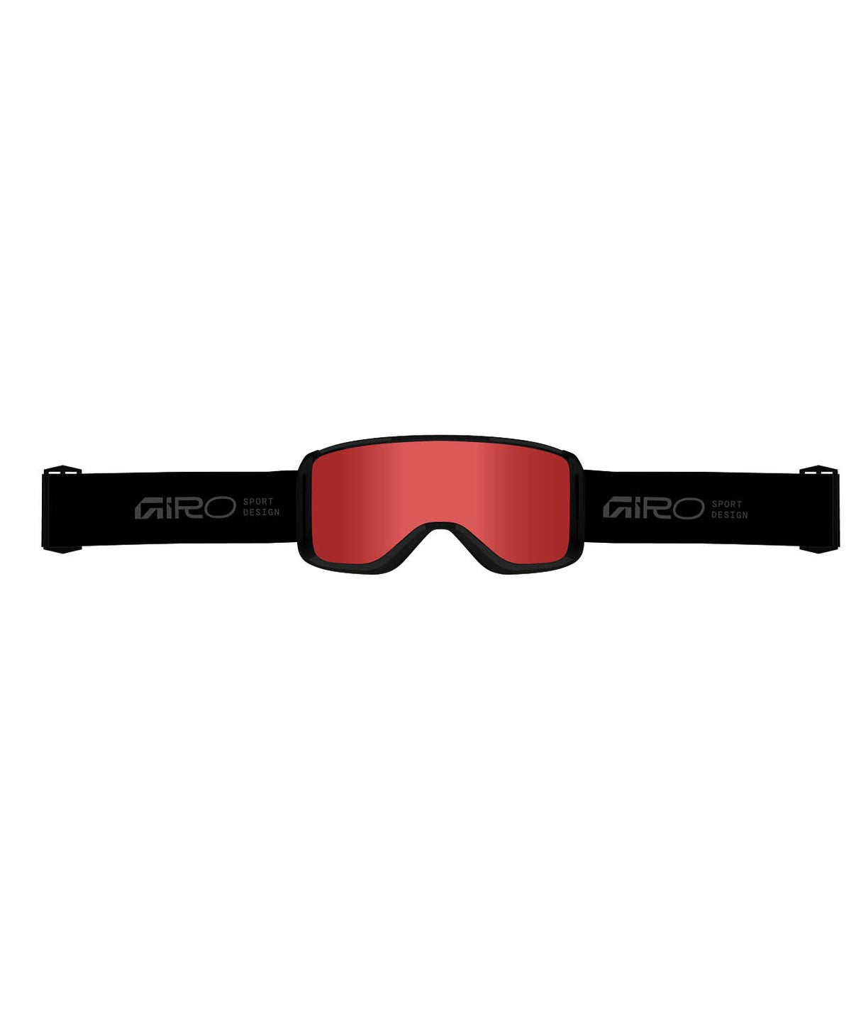 SagenGoggle-Red goggles with black frame on a white background