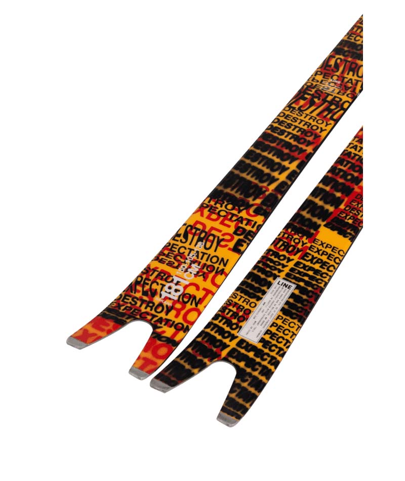 Sakana-Pair of skis with colorful design on a white background