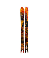 Sakana-Pair of skis with colorful design on a white background