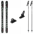 QST100-Ski set with skis, bindings, and poles on a white background