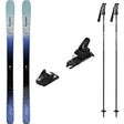 StancePro82W-Pair of skis with bindings and ski poles on a white background
