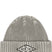 SaltyLinedSEBeanie-Gray knit beanie with The North Face logo on a white background
