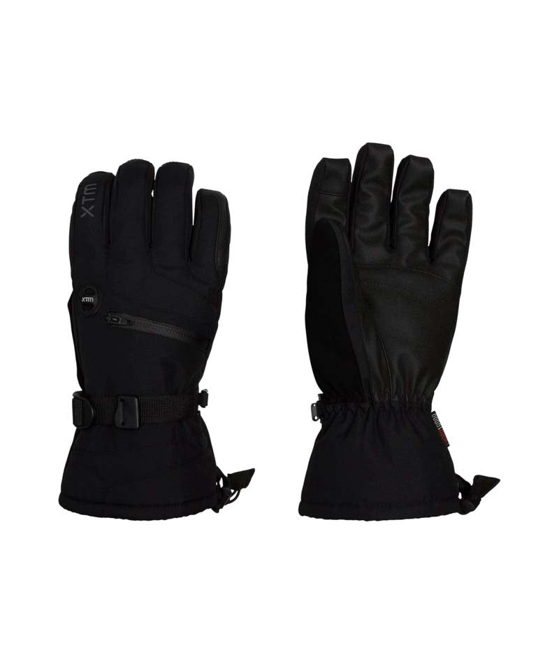 SamuraiGlove-A pair of black winter gloves shown against a plain white background, displaying both the back of one glove and the palm of the other.
