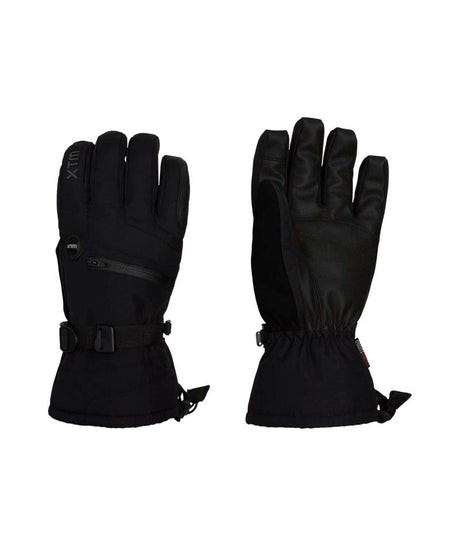 SamuraiGlove-A pair of black winter gloves shown against a plain white background, displaying both the back of one glove and the palm of the other.