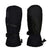 SamuraiMitt-A pair of black insulated winter gloves shown from the front and back against a plain white background. The left glove shows a vertical 'XTM' logo on the upper section and a zippered pocket.