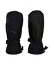 SamuraiMitt-A pair of black insulated winter gloves shown from the front and back against a plain white background. The left glove shows a vertical 'XTM' logo on the upper section and a zippered pocket.