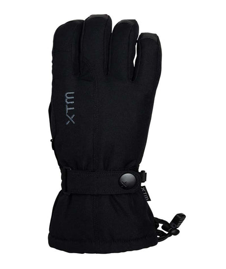 SapporoIIGlove-Black glove with a button on a white background