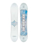 Saturday- White, light blue, and pink snowboard on a white background