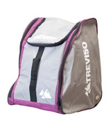 ScoutBootPack45L- White, Pink, and Black boot bag on a white background