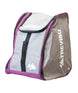 ScoutBootPack45L- White, Pink, and Black boot bag on a white background