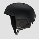 RodeoRoundMIPS-A black Smith Rodeo Round Fit MIPS adult helmet designed for skiing or snowboarding, featuring a dial fit system and vented design.