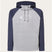 Sierra DWR Fleece Hoodie 2.0-Hoodie with gray body and navy sleeves on a white background