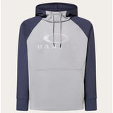 Sierra DWR Fleece Hoodie 2.0-Hoodie with gray body and navy sleeves on a white background
