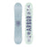 Seedling- Two views of a snowboard one side is light blue and the other (base) is teal and purple on a white background