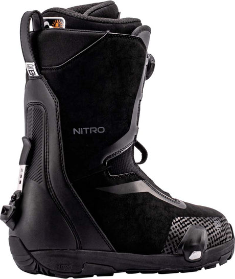 SentinelStep-OnBOA-Black snowboard boot with visible brand logo on a white background