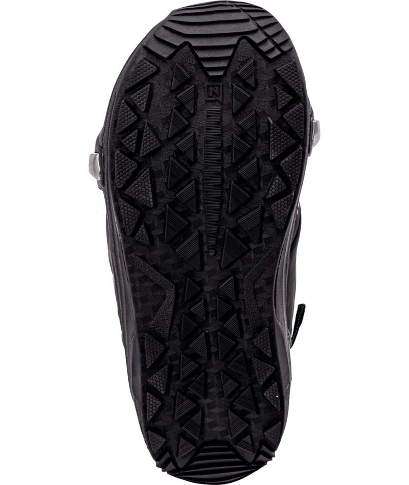 SentinelStep-OnBOA-Black snowboard boot with visible brand logo on a white background
