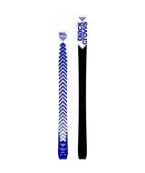 Serpo- White, Blue, and Black skis on a white background