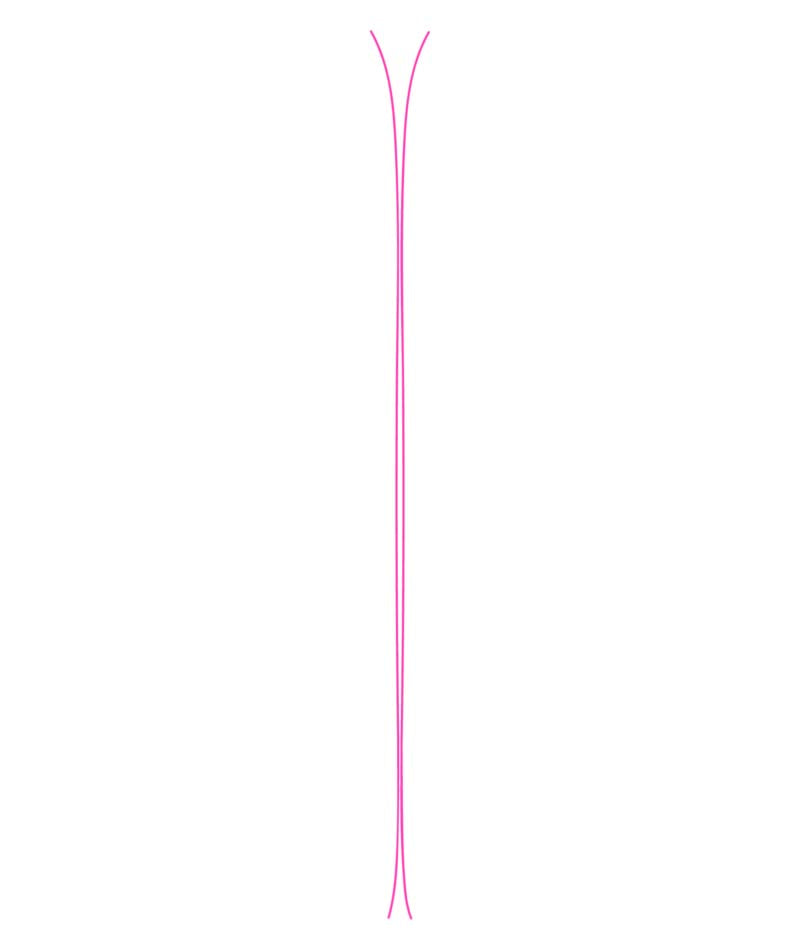 Serpo- Pink sidewalls shown of the skis on a white background
