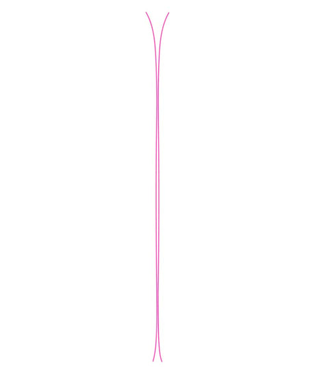 Serpo- Pink sidewalls shown of the skis on a white background