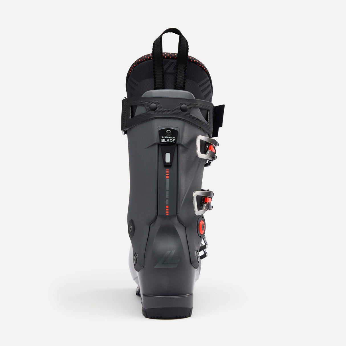 ShadowHV120- Grey, black and red ski boot on a white background
