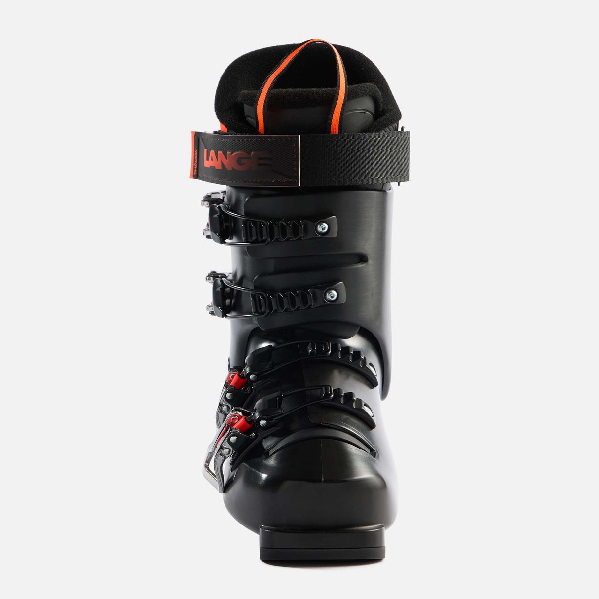 ShadowJ- Black and red ski boot on a white background