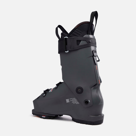 ShadowLV120- Grey, black and orange ski boot on a white background