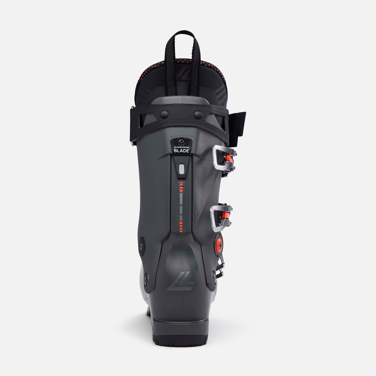 ShadowLV120- Grey, black and orange ski boot on a white background