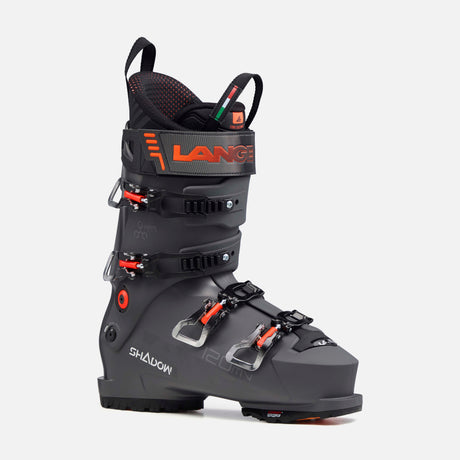 ShadowMV120- Grey, black and orange ski boot on a white background