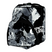 ShoesBag- A black and white abstract marble-patterned backpack with a front pocket and black webbed straps, featuring the text 'PICTURE' in white on the side.