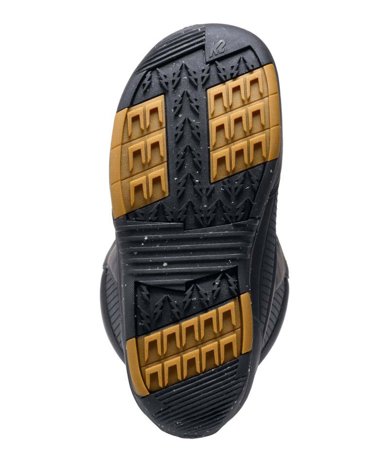 SidecarBoot- Black snowboard boot on a white background