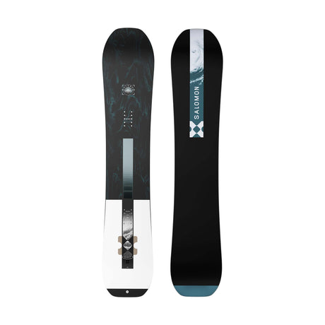 Sight- Black multi colored snowboard on a white background 