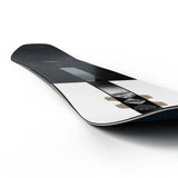 Sight- Black multi colored snowboard on a white background