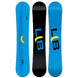 SkateBanana- Two views of a snowboard with different designs on a white background