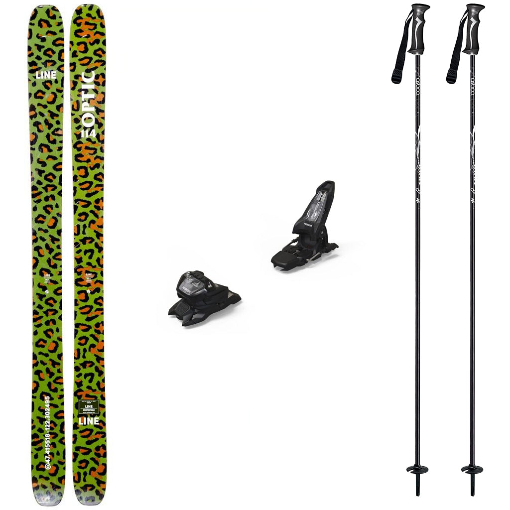 Line Optic 114 Camo Skis 2025 with Marker Griffon 13 Bindings Ski Package