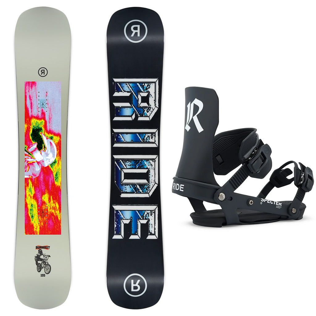 Ride Burnout Snowboard 2026 with Ride Specter Bindings Snowboard Package