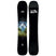 SkunkApe- Black snowboard with mountain graphic and brand logo on a white background