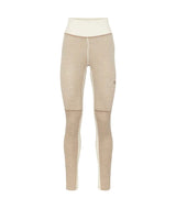 SmekkerHighWaistBaseLayerPant-Beige leggings with a white waistband on a white background