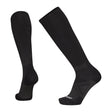Zero Cushion Compression Snow Sock-Black knee-high socks on a white background