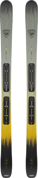 SoulPro_Xpress- Green, yellow, and black ski on a white background